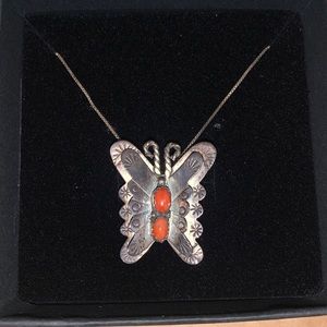 Sterling silver pendant with necklace. Vintage item and stamped. 18 inch chain.